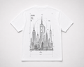Model wearing the black DOMIN8NY NYC Architect T-shirt, video preview