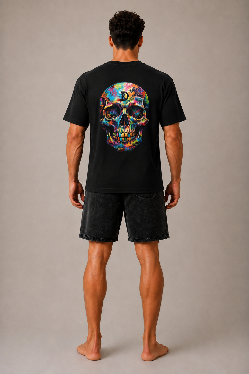 DOMIN8NY Graffiti Skull Graphic T-Shirt