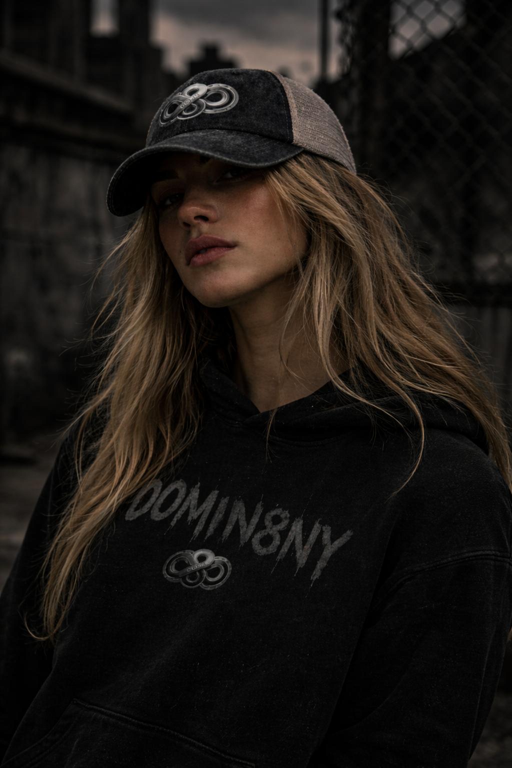 Vintage Washed Denim Mesh Cap