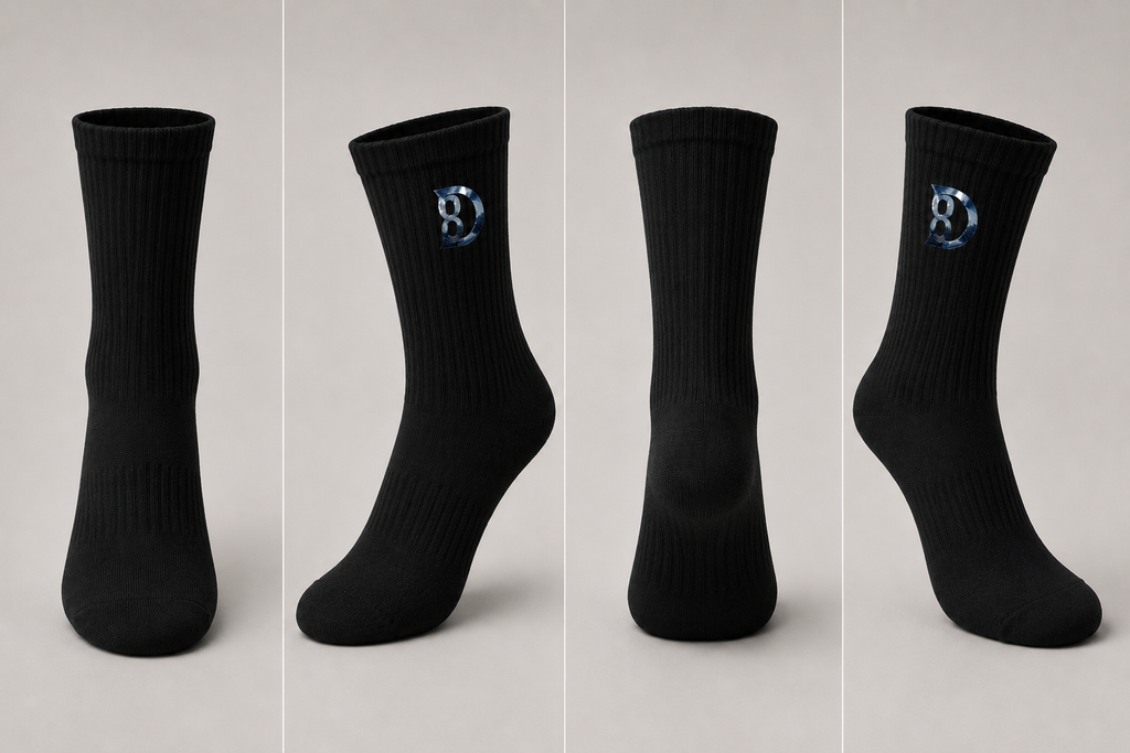DOMIN8NY Embroidered Cotton Knee-High Socks