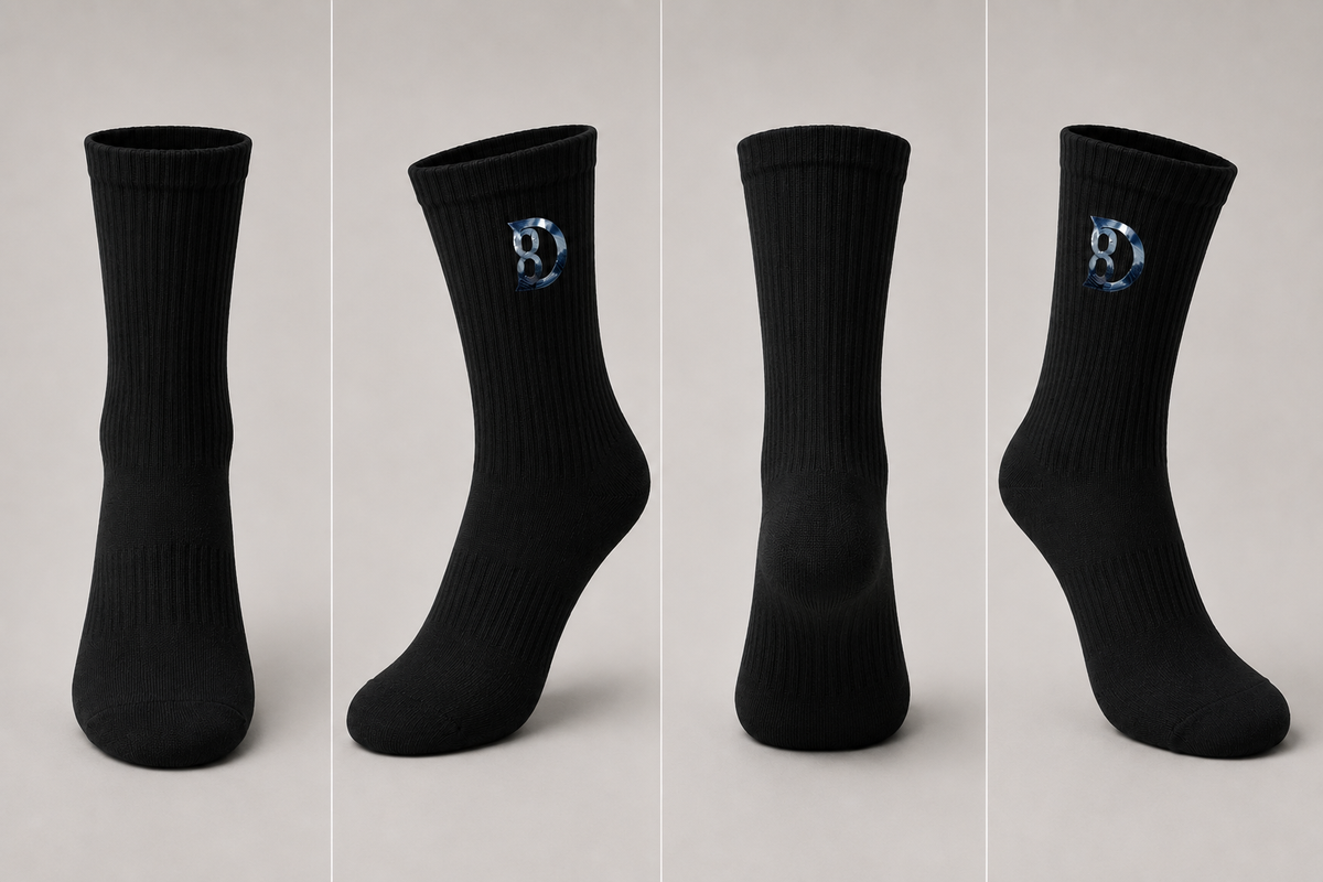DOMIN8NY Embroidered Cotton Knee-High Socks