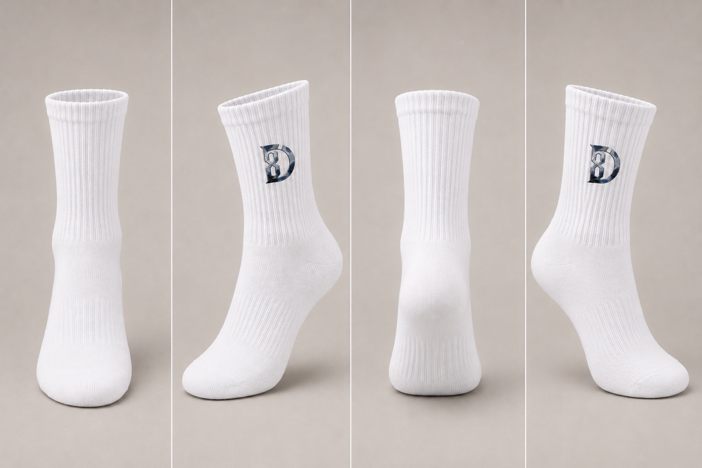 DOMIN8NY Embroidered Cotton Mid-Calf Socks