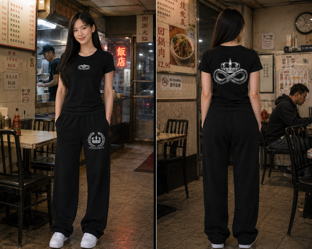 Woman's Crown Design Slim-Fit Flared Sweatpants