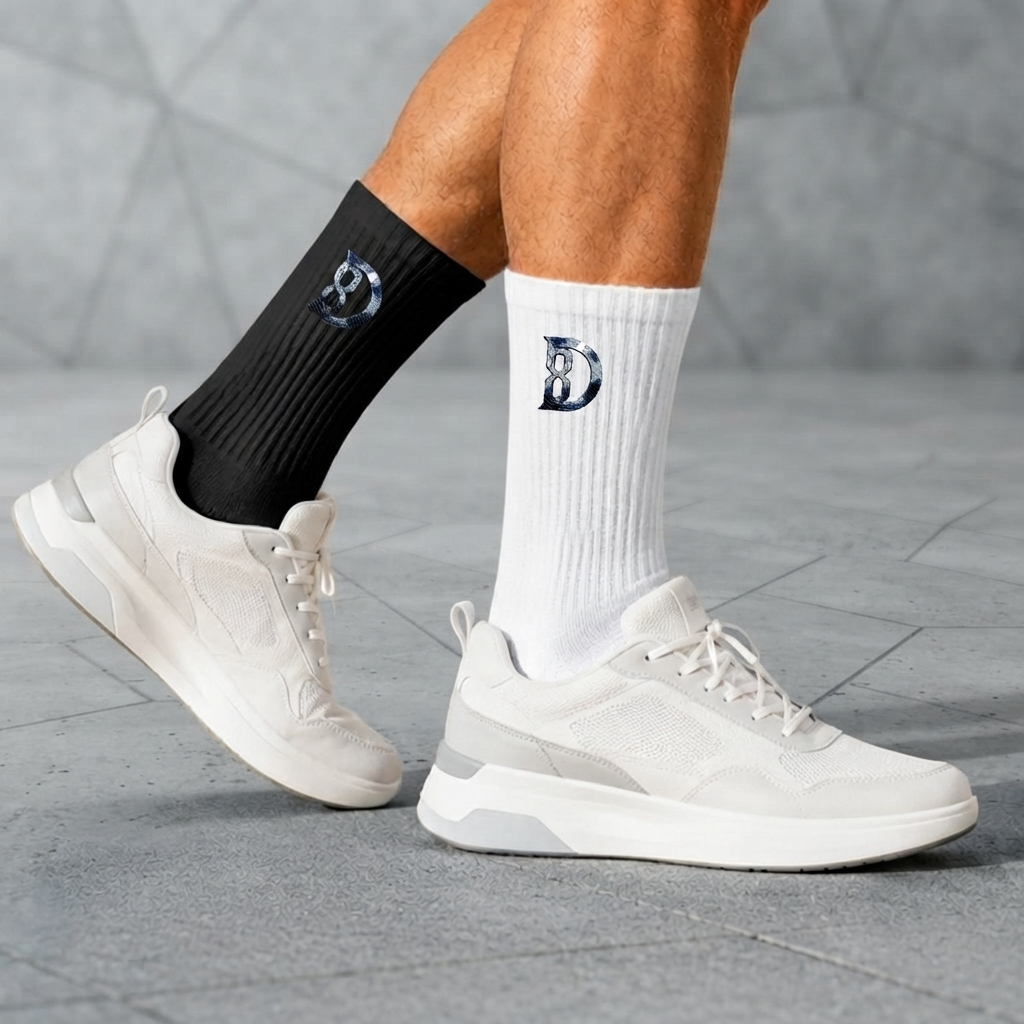 DOMIN8NY Embroidered Cotton Knee-High Socks