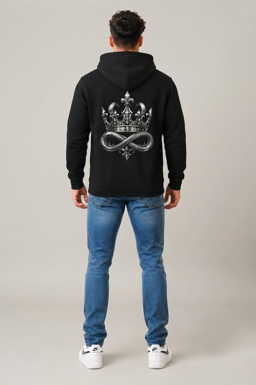 DOMIN8NY Crown graphic fleece hoodie, alternate lifestyle view