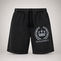 Model wearing the black DOMIN8NY Crown casual shorts, video preview