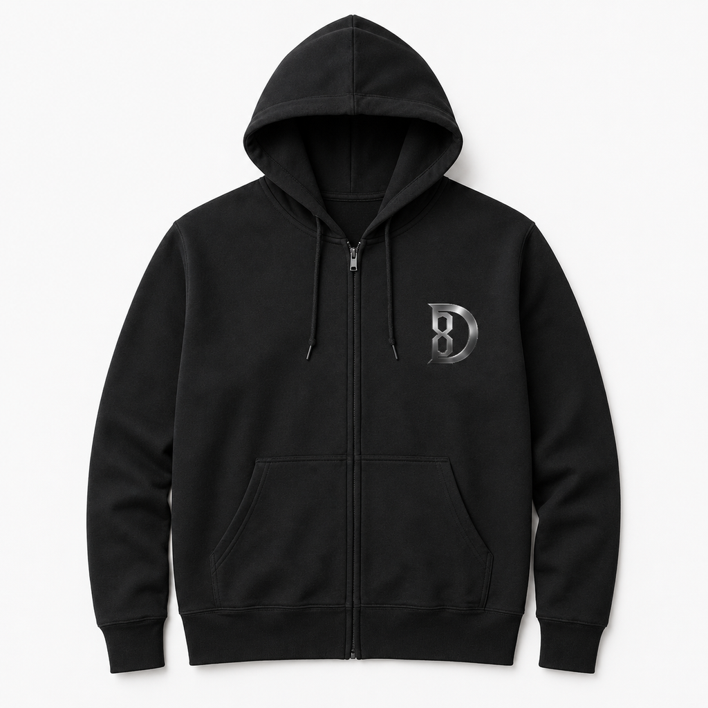 DOMIN8NY Crown Graphic Zip-Up Hoodie