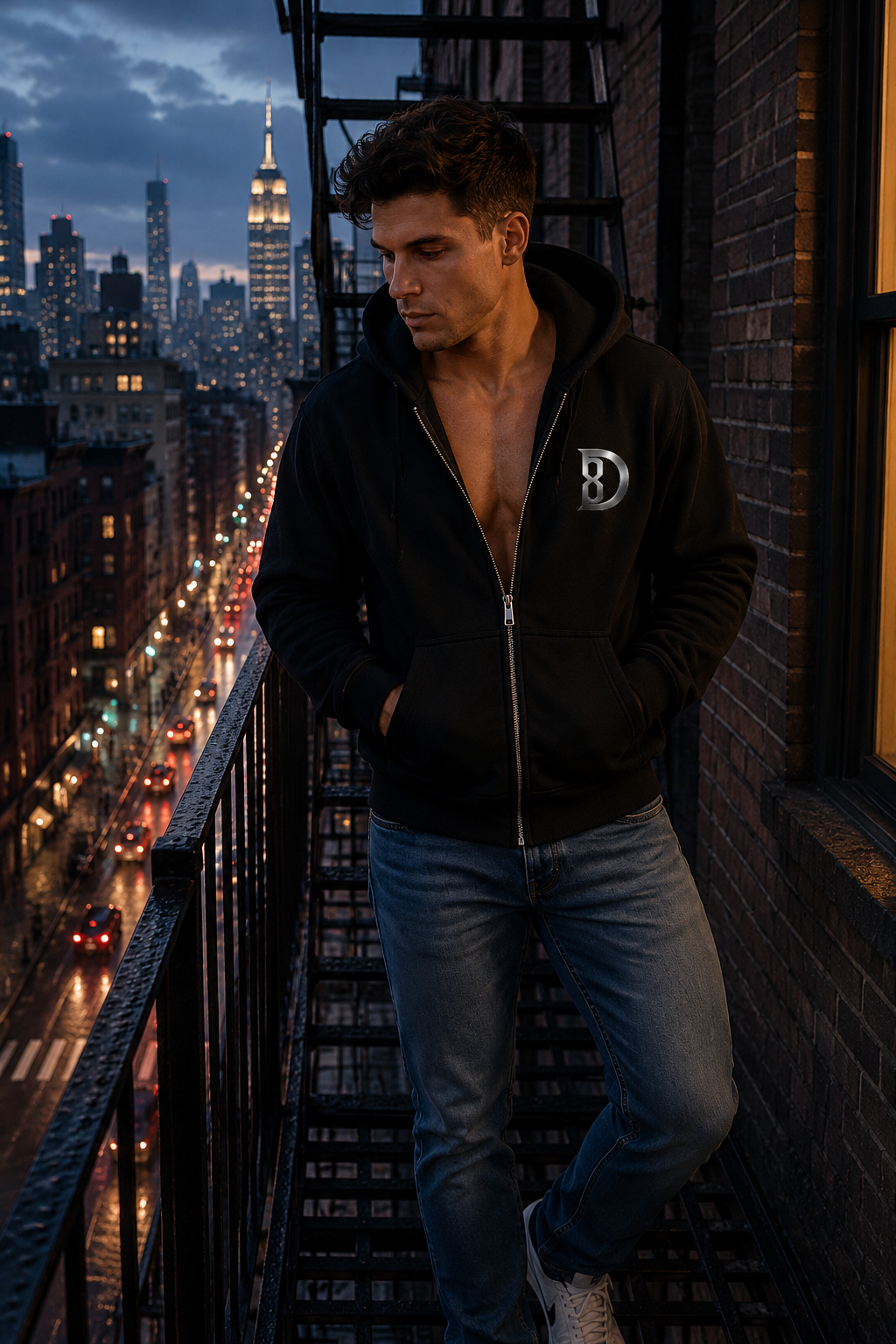 Crown Unisex Zip Up Hoodie