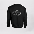 Model wearing the black DOMIN8NY Dragon graphic sweatshirt, video preview