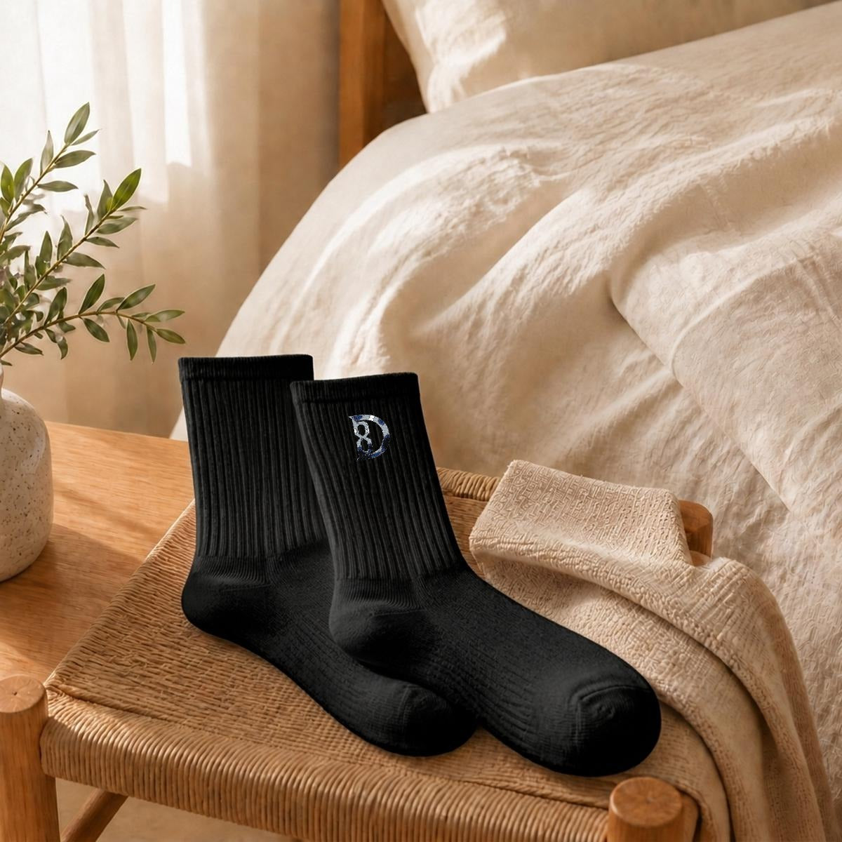 Embroidery Sports Cotton Crew Socks|Cotton