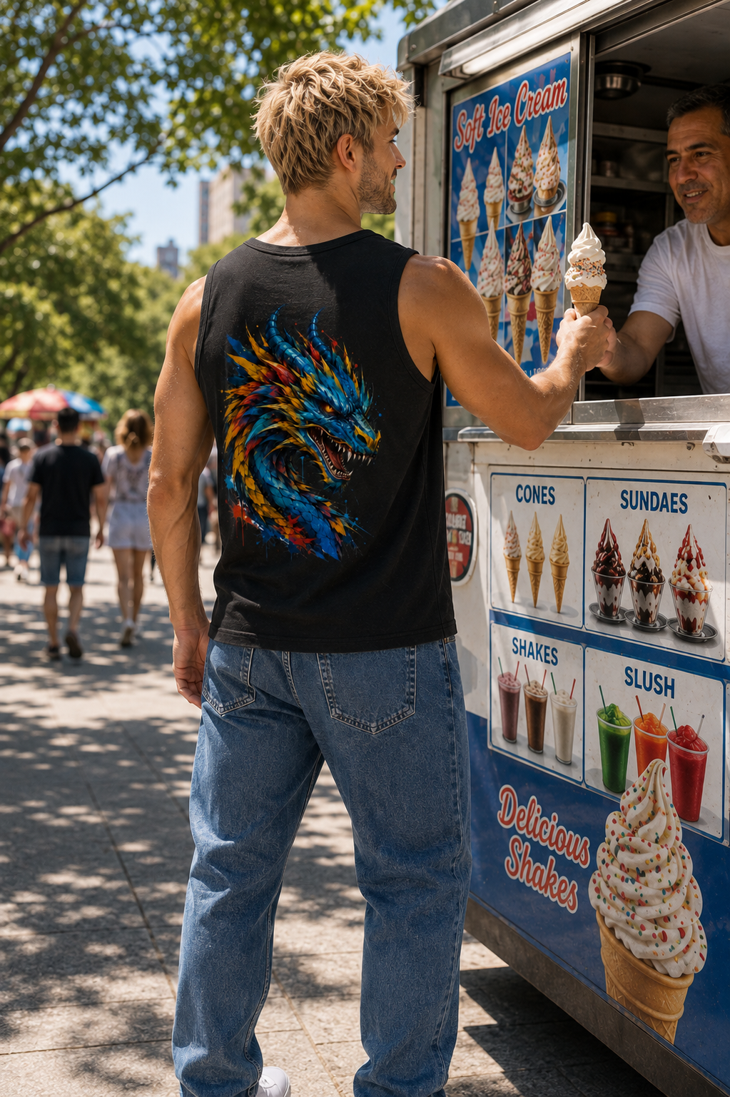 DOMIN8NY Graffiti Dragon Tank Top