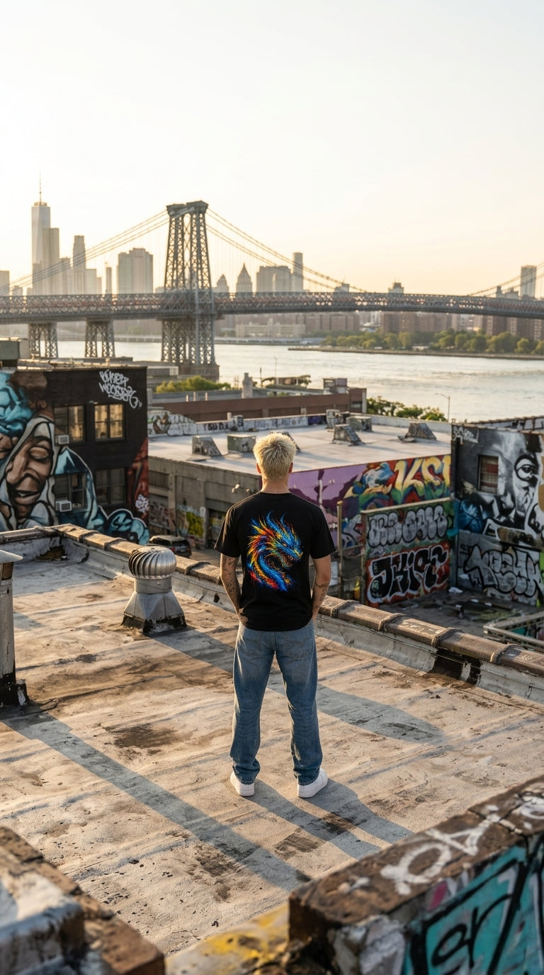 DOMIN8NY Graffiti Dragon Graphic T-Shirt