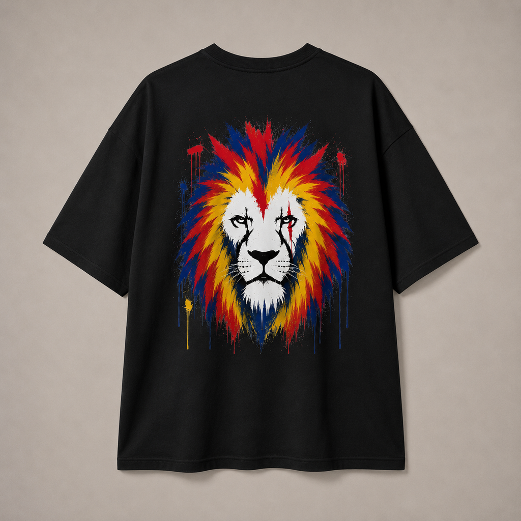 DOMIN8NY Graffiti Lion Graphic T-Shirt