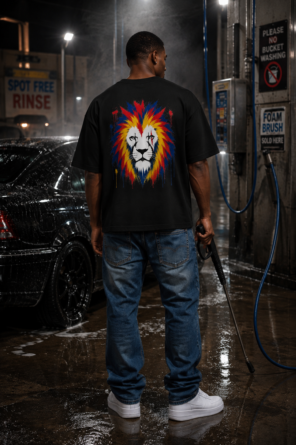 DOMIN8NY Graffiti Lion Graphic T-Shirt
