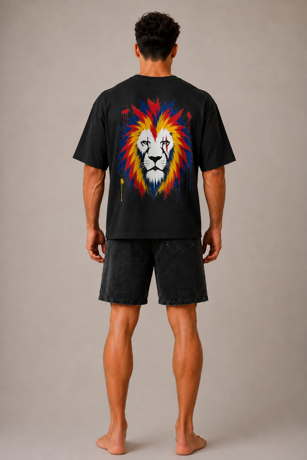 DOMIN8NY Graffiti Lion Graphic T-Shirt