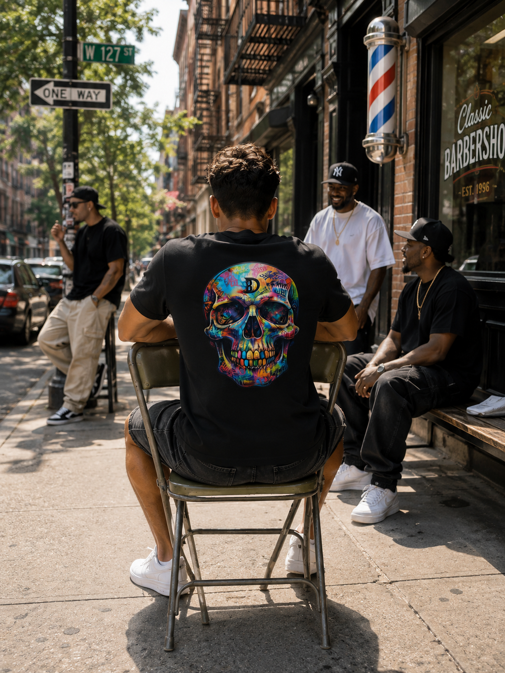 DOMIN8NY Graffiti Skull Graphic T-Shirt
