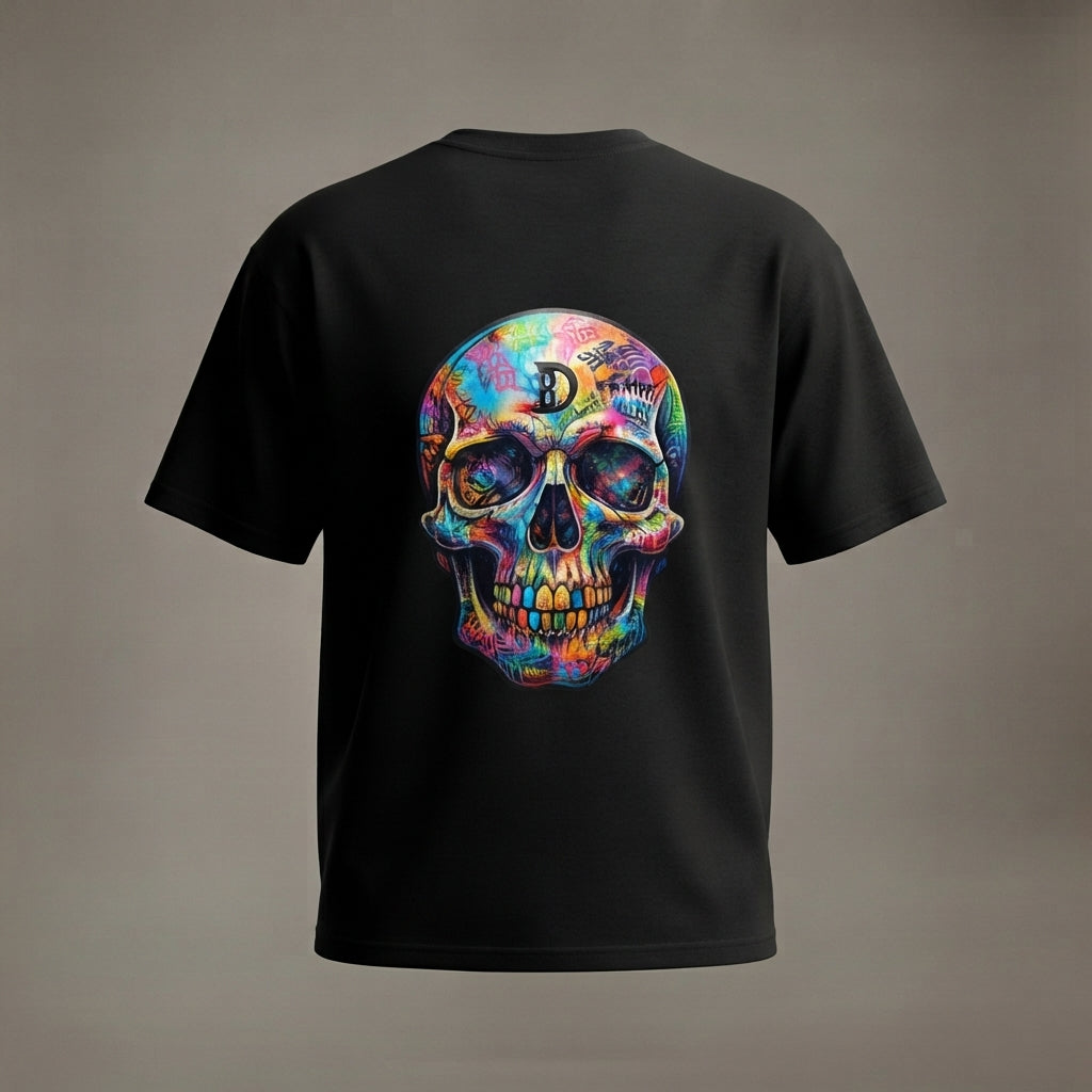 DOMIN8NY Graffiti Skull Graphic T-Shirt — product image 2