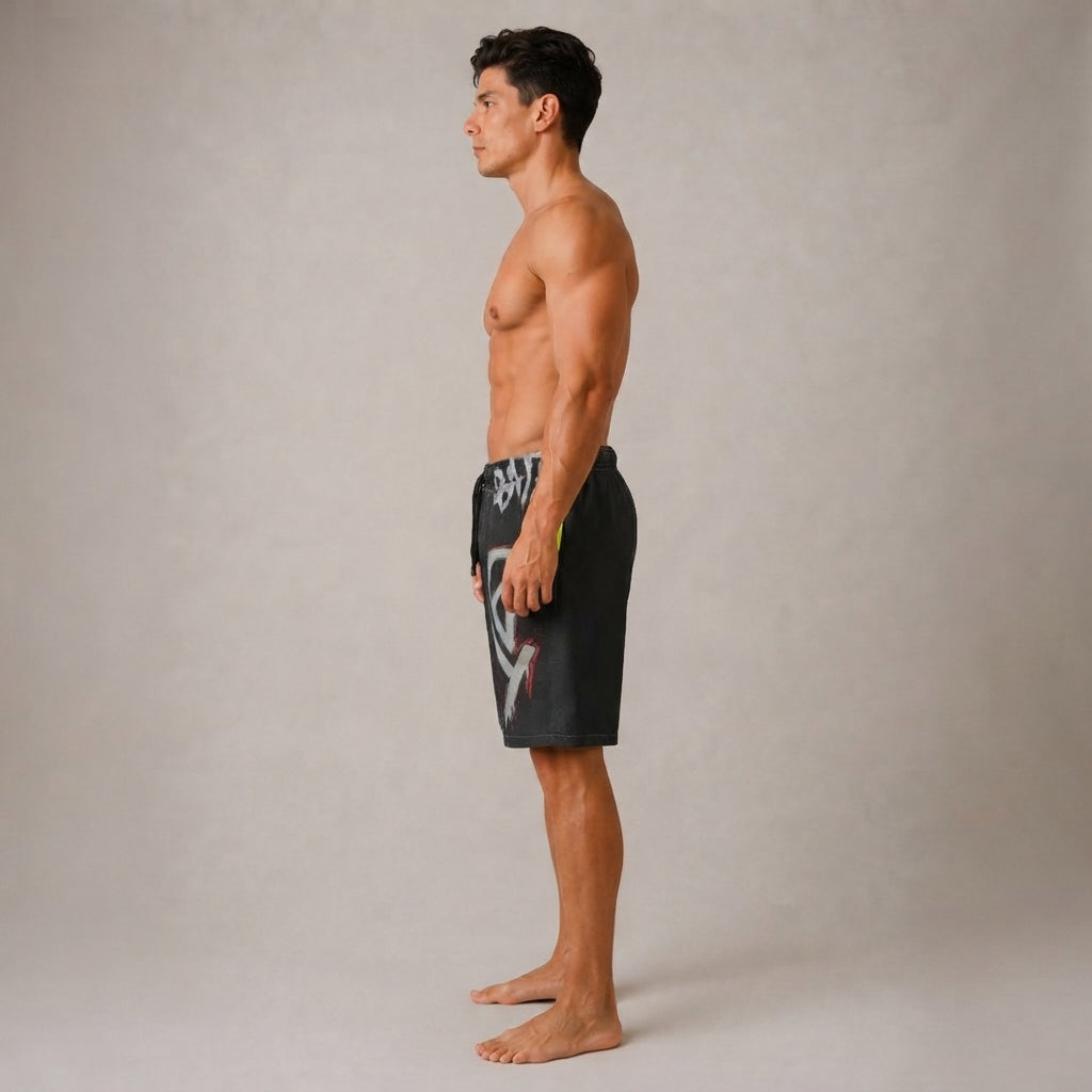 DOMIN8NY Graffiti Pitbull Over-the-Knee Shorts