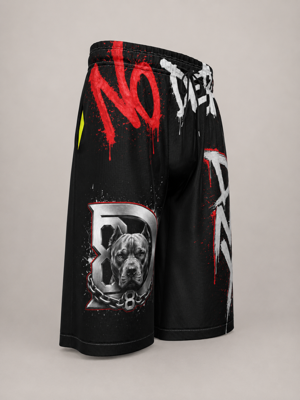 DOMIN8NY Graffiti Pitbull Over-the-Knee Shorts — product image 10