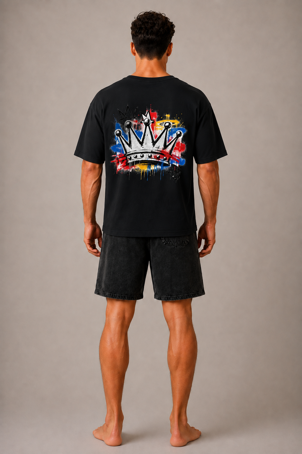 DOMIN8NY Graffiti Crown Graphic T-Shirt