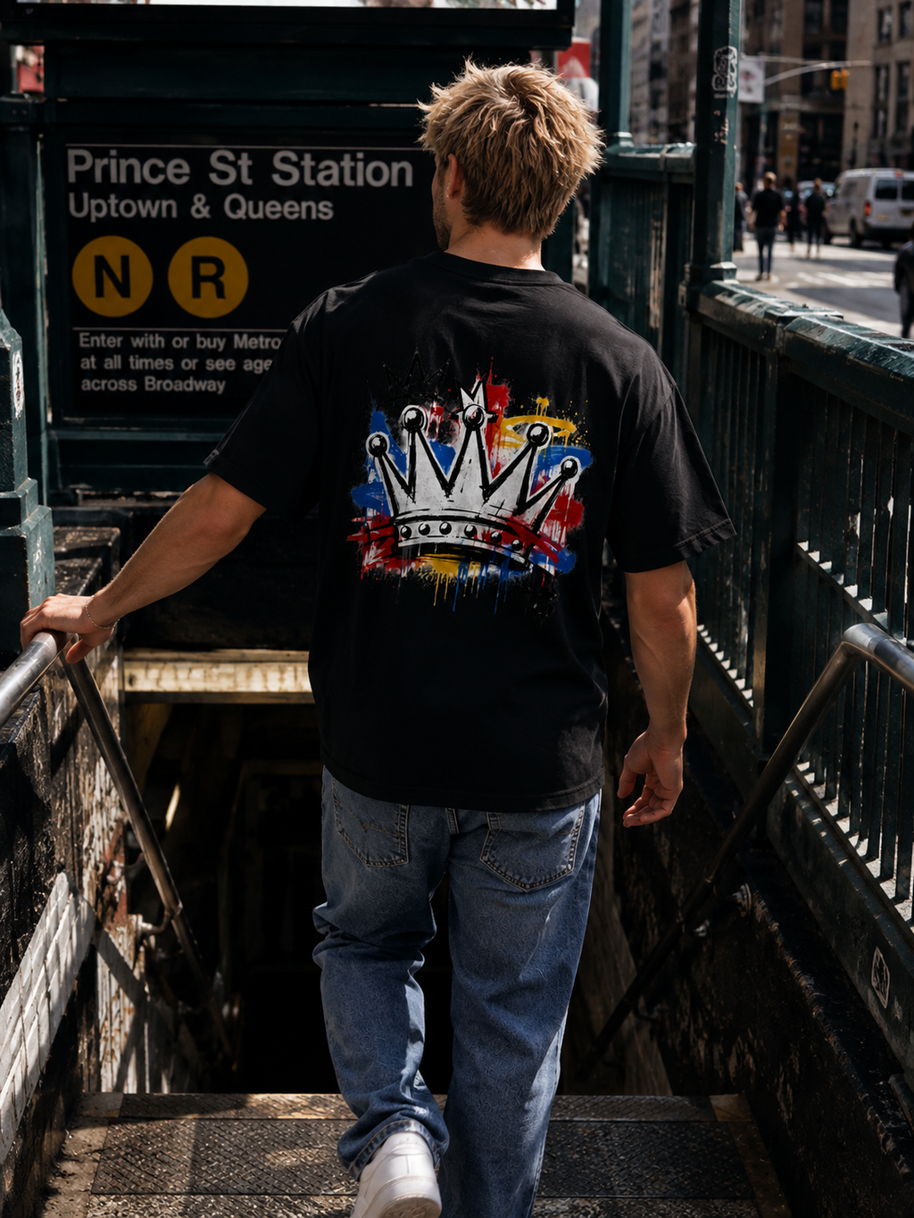 DOMIN8NY Graffiti Crown Graphic T-Shirt