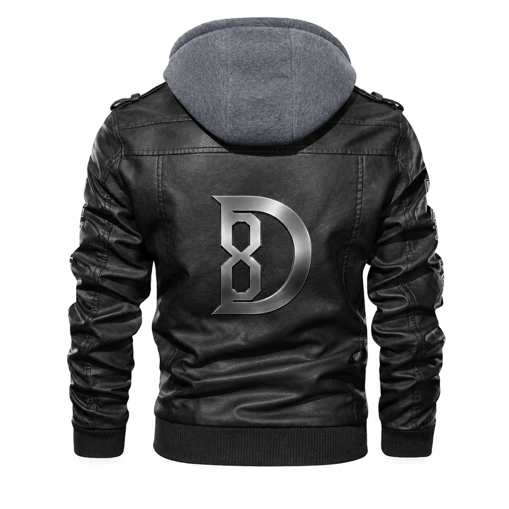 DOMIN8NY Men's Hooded Zip-Up Jacket