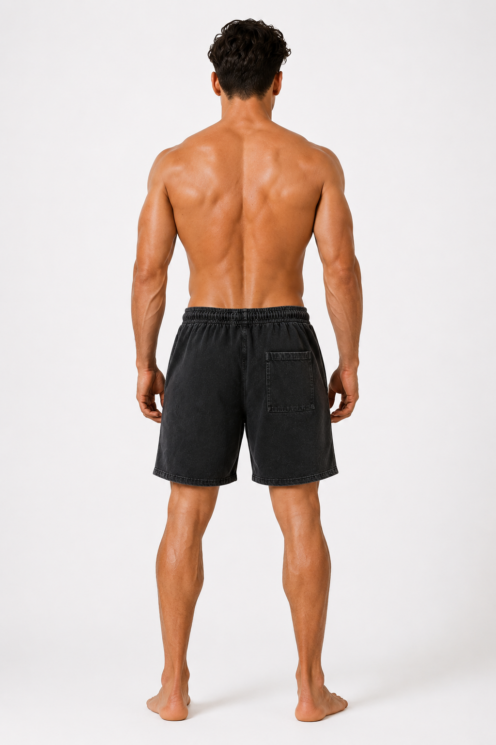 DOMIN8NY Lion Vintage-Wash Drawstring Shorts
