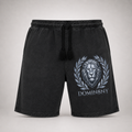 Model wearing the black DOMIN8NY Lion casual shorts, video preview