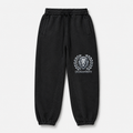 Model wearing the black DOMIN8NY Lion fleece sweatpants, video preview