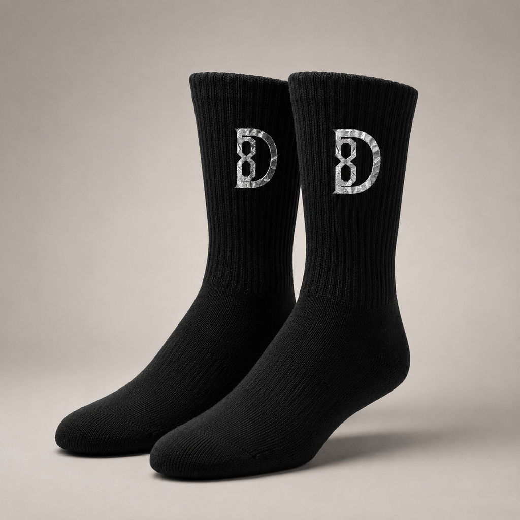DOMIN8NY Embroidered Cotton Mid-Calf Socks