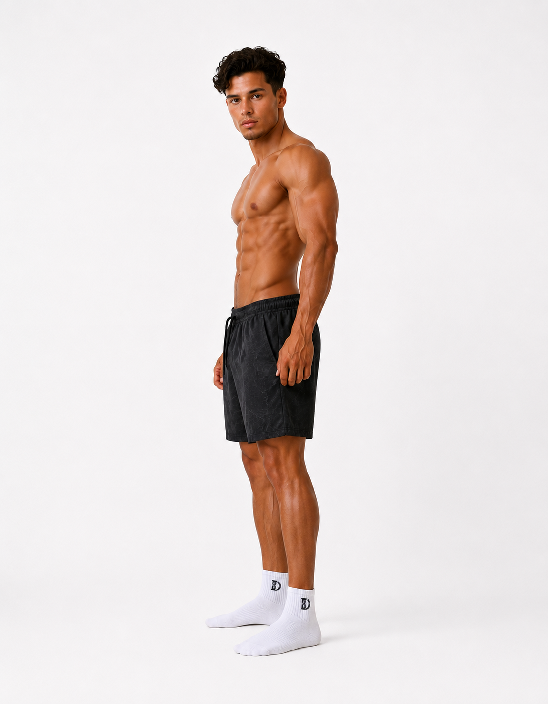 DOMIN8NY embroidered mid-calf socks, pair view