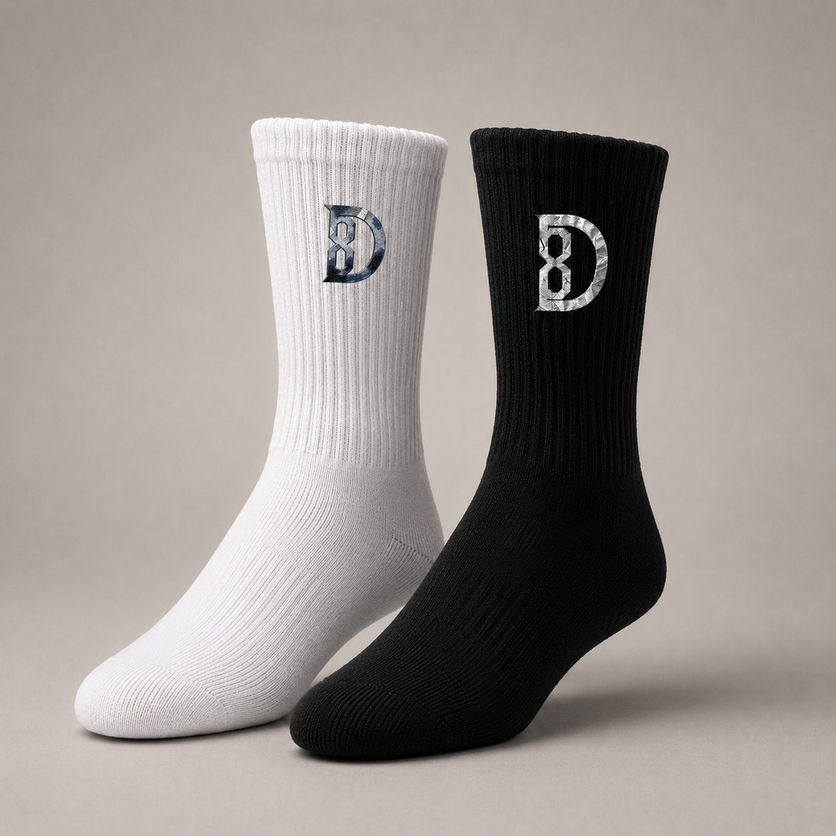 DOMIN8NY Embroidered Cotton Mid-Calf Socks