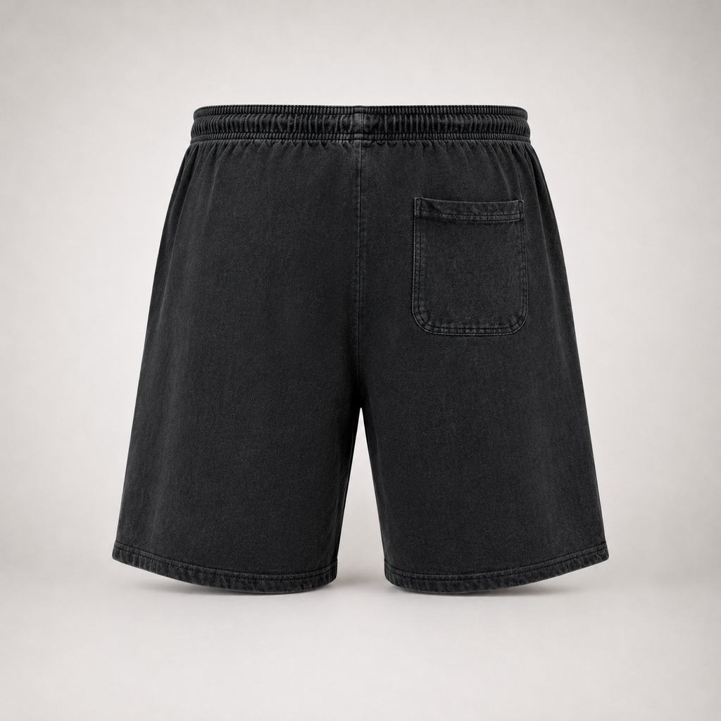 DOMIN8NY Royal Flush men's casual shorts, graphic detail view