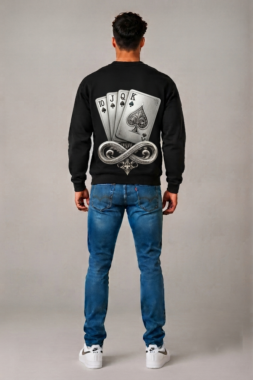 DOMIN8NY Royal Flush Graphic Sweatshirt