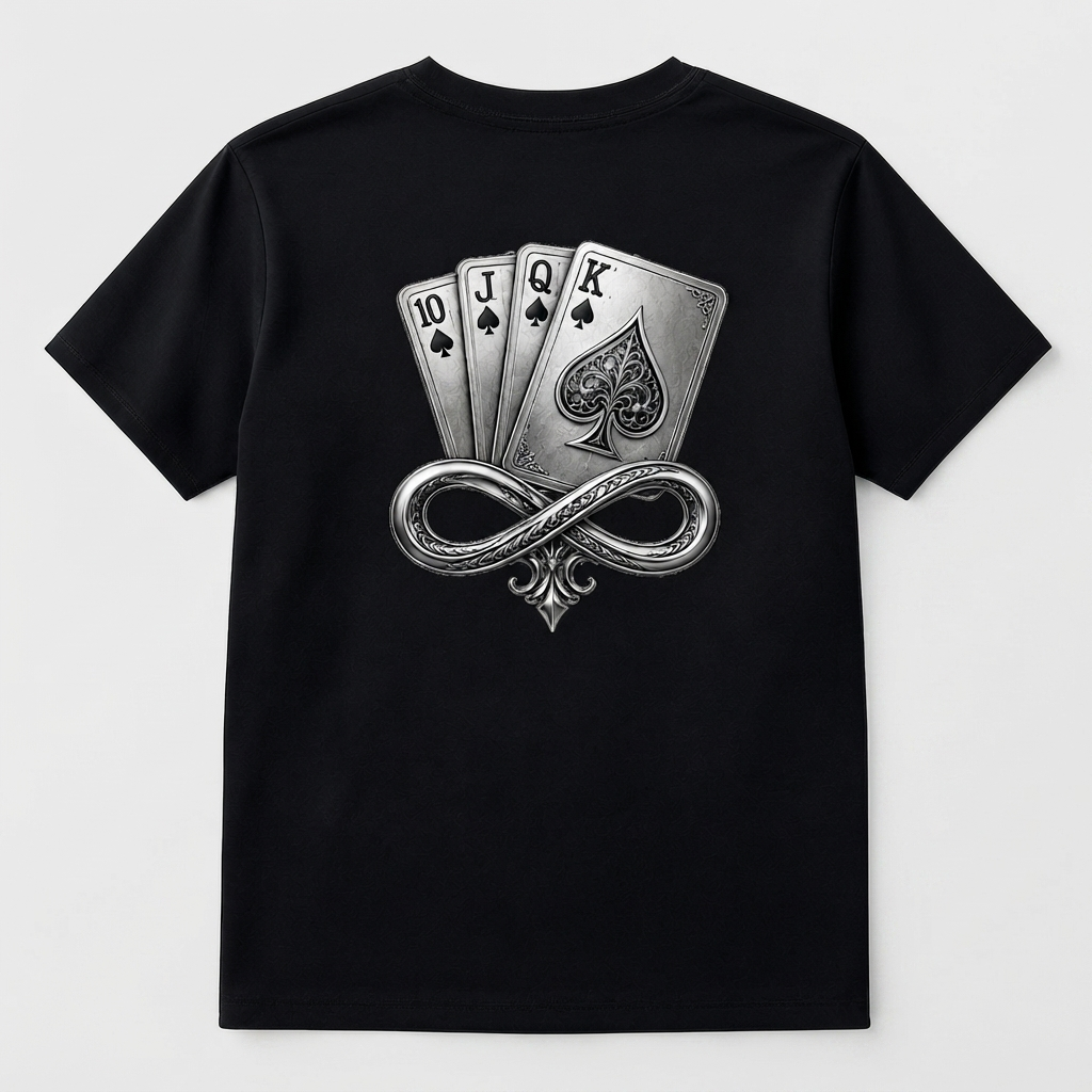 DOMIN8NY Royal Flush graphic T-shirt, front product view