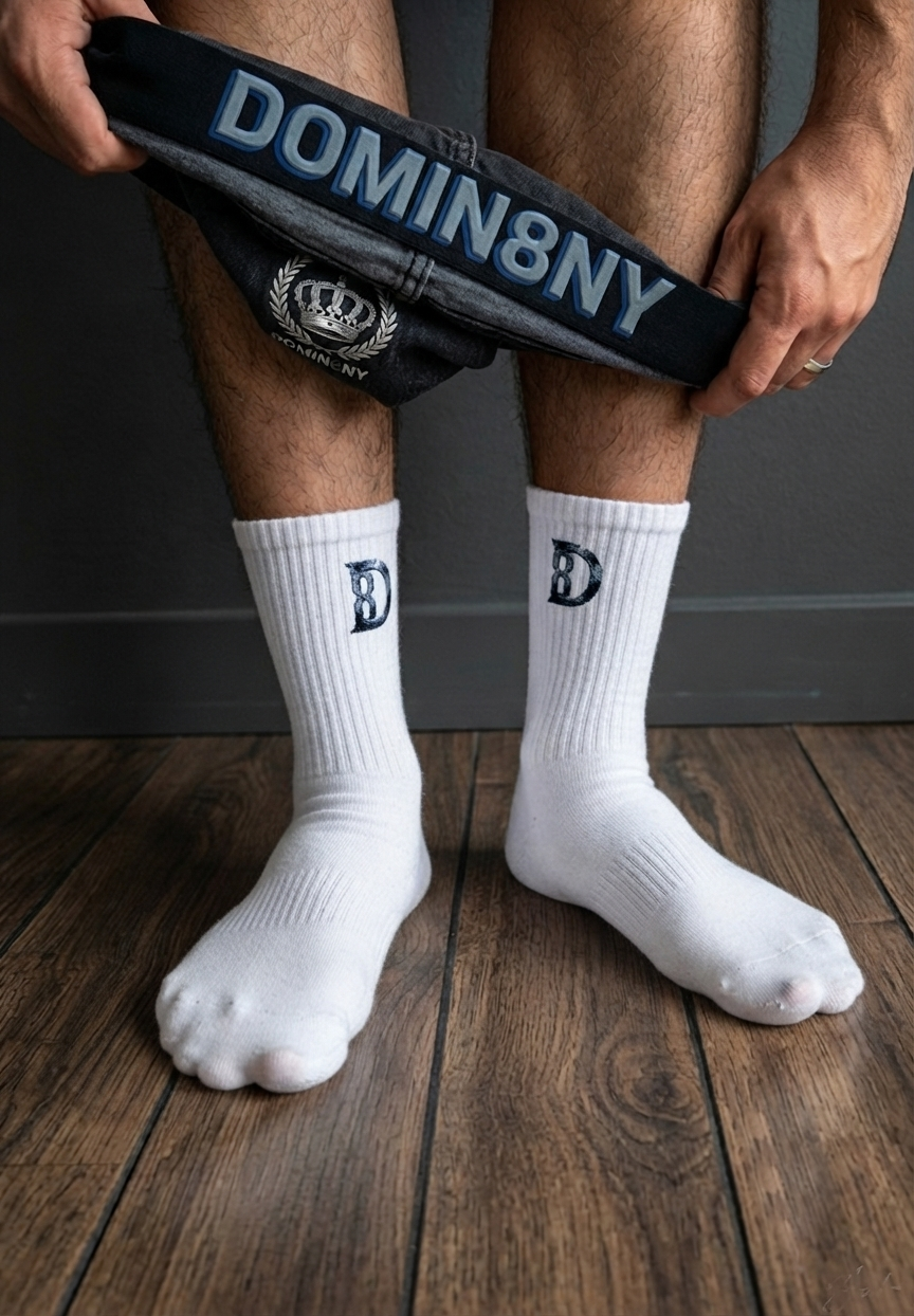 DOMIN8NY Embroidered Cotton Knee-High Socks