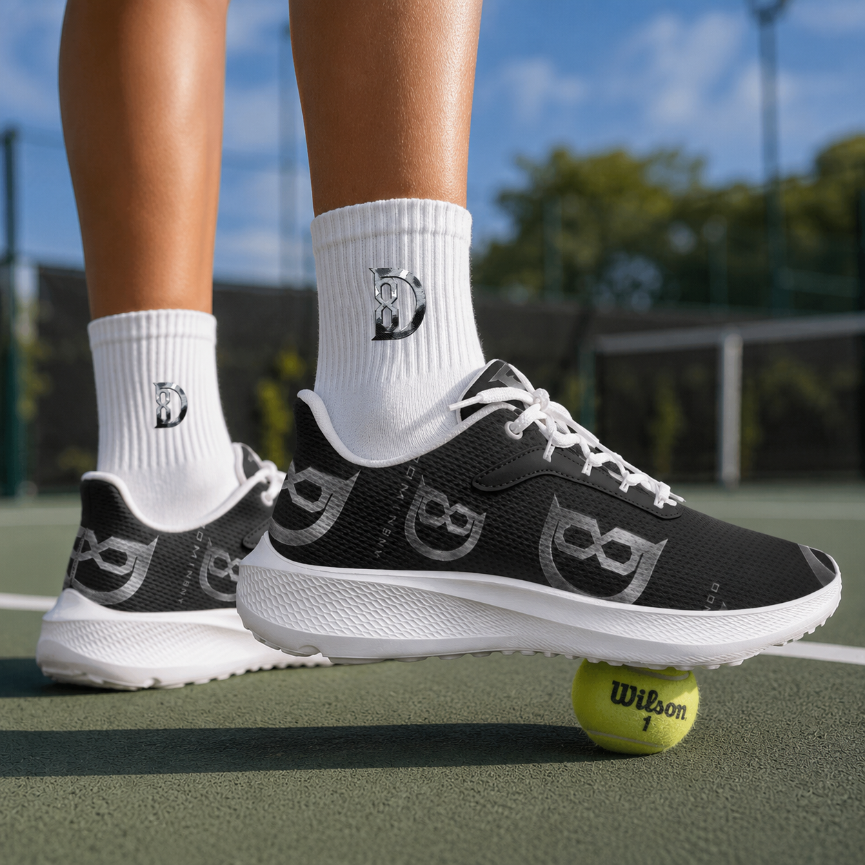 Embroidery Sports Quarter Socks|Cotton