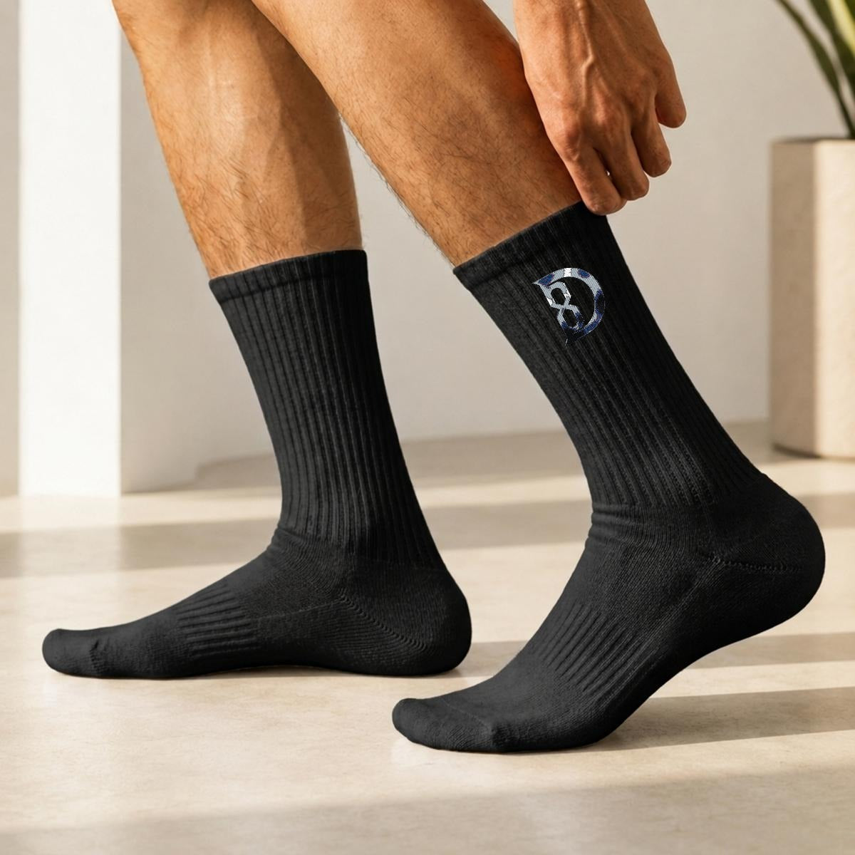 Embroidery Sports Cotton Crew Socks|Cotton