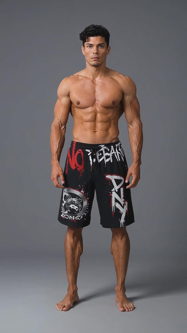 DOMIN8NY Graffiti Pitbull Over-the-Knee Shorts — product image 4